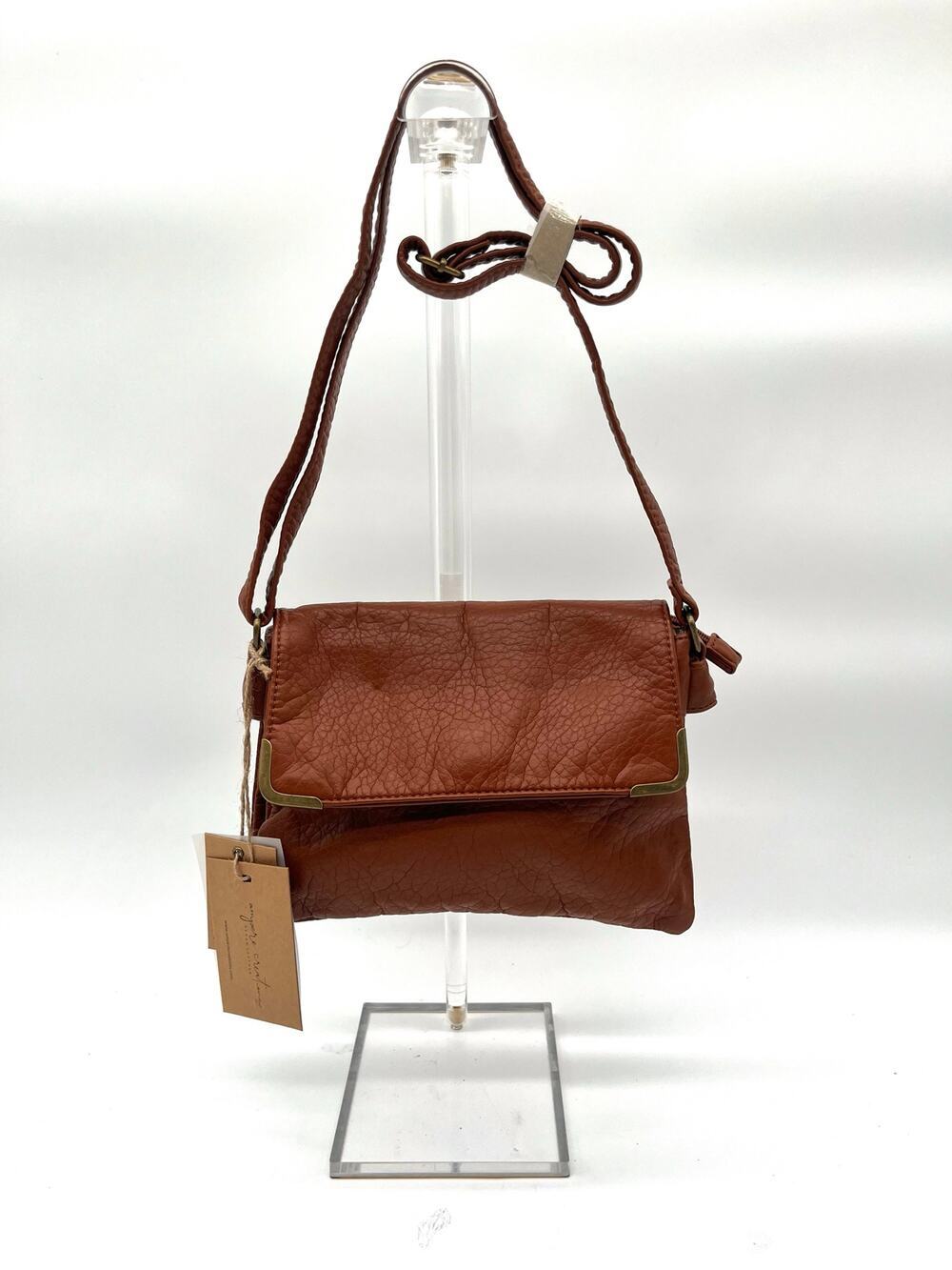 AMPERE NWT Leather Hobo Satchel, Brown